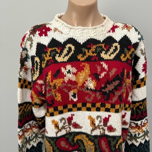 Private Collection by Carolina Colours Paisley Stripe Vintage Sweater Unique - Picture 2 of 5